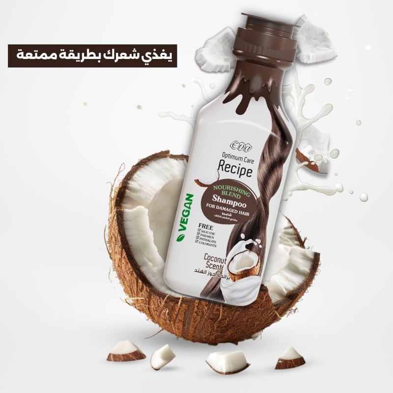 Eva Optimum Care Recipe Nourishing Blend Shampoo Coconut Scent 350 Ml - Image 5